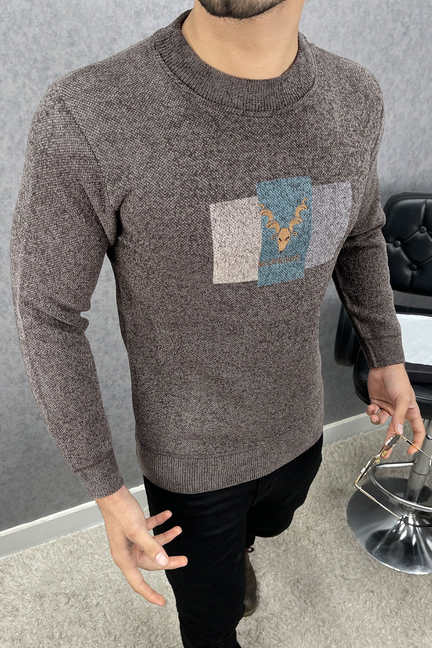 Cozy Up Graphic Round Neck Imported Men's Sweatshirt