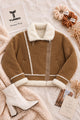 Women Asymmetric Shearling-Lined Imported Suede Jacket