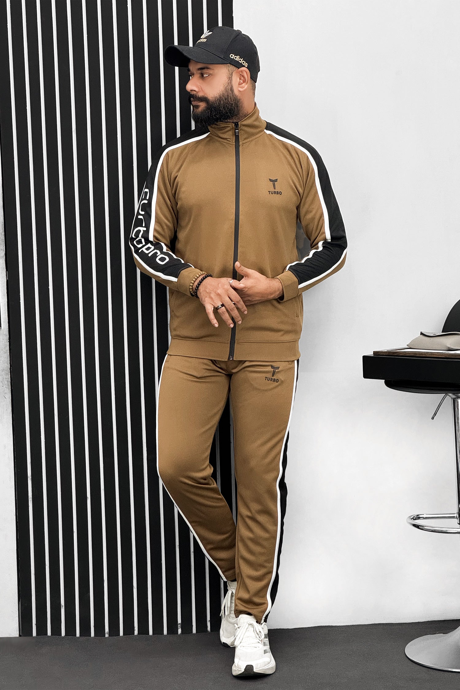 Turbo Signature Typography Men Zipper Tracksuit