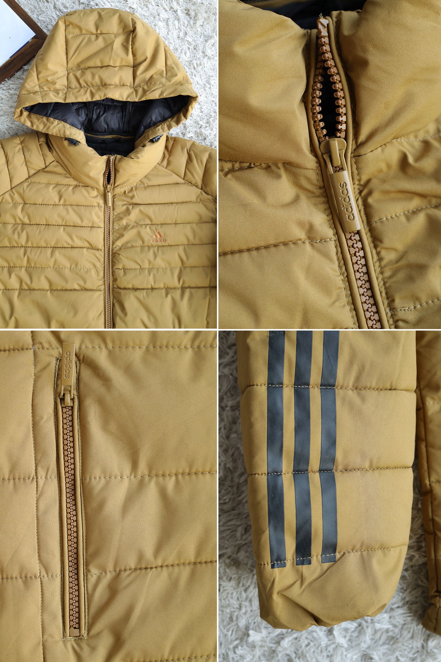 Adds Half Stripe Hooded Padded Imported Puffer Jacket