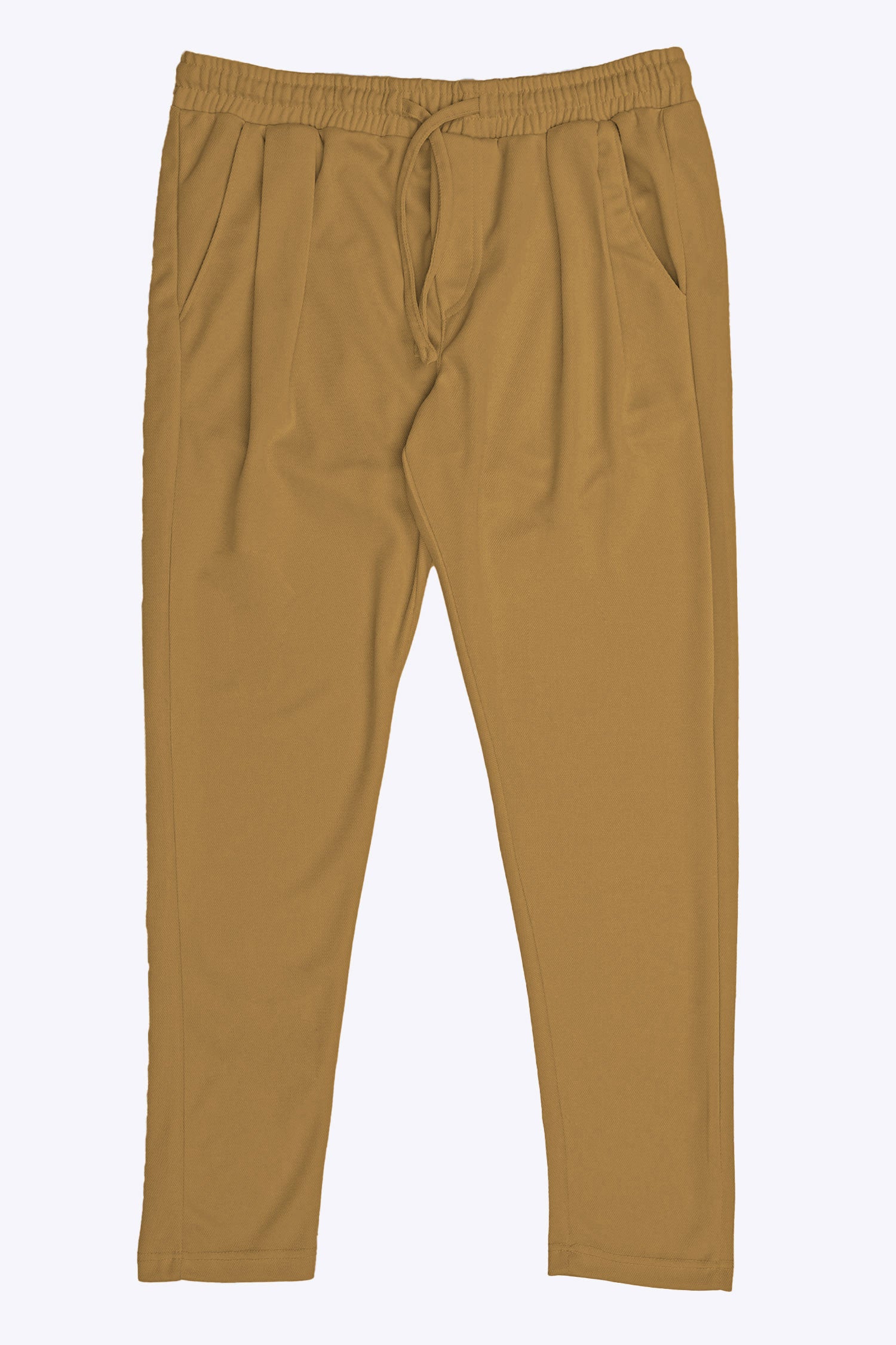 Turbo Elastic Classic Pleated Slimfit Trouser In Camel