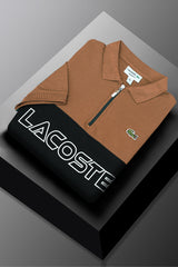 Lcste Color-Block Panel Men's Polo Shirt In Camel
