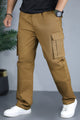 Turbo Essential Side Pockets Cargo Trouser In Camel