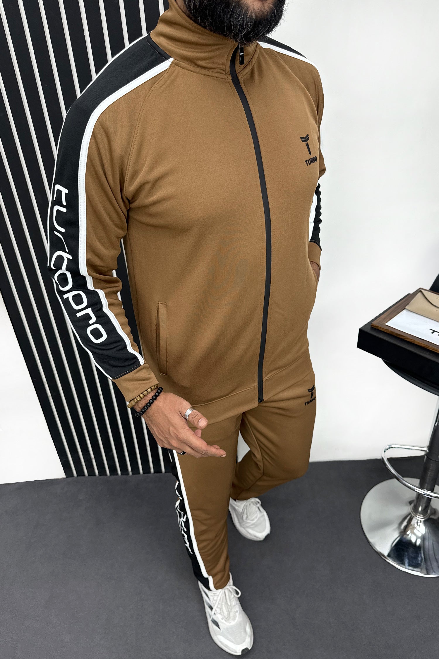 Turbo Signature Typography Men Zipper Tracksuit