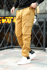 Turbo Vintage Grip Signature Imp Cotton Cargo Trouser In Camel