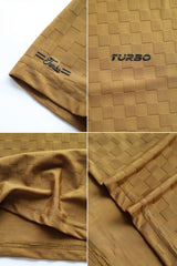 Turbo Checkered Pattern Crew Neck Tee In Camel