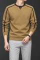 Turbo Minimal Piping Imported Round Neck Men's Sweatshirt In Camel