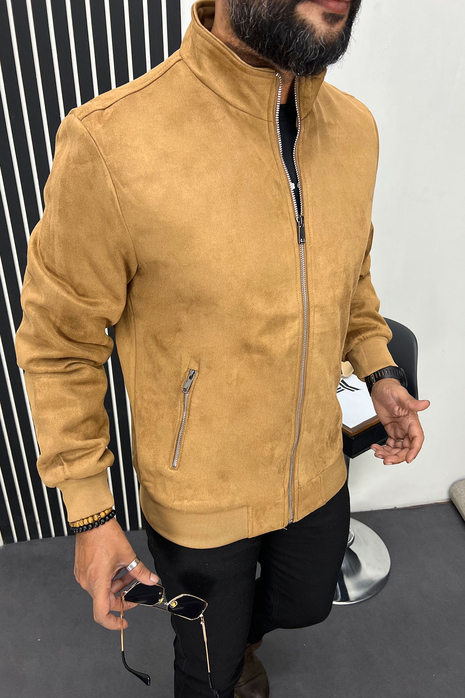 Trend in Town Zipper Men's Suede Jacket