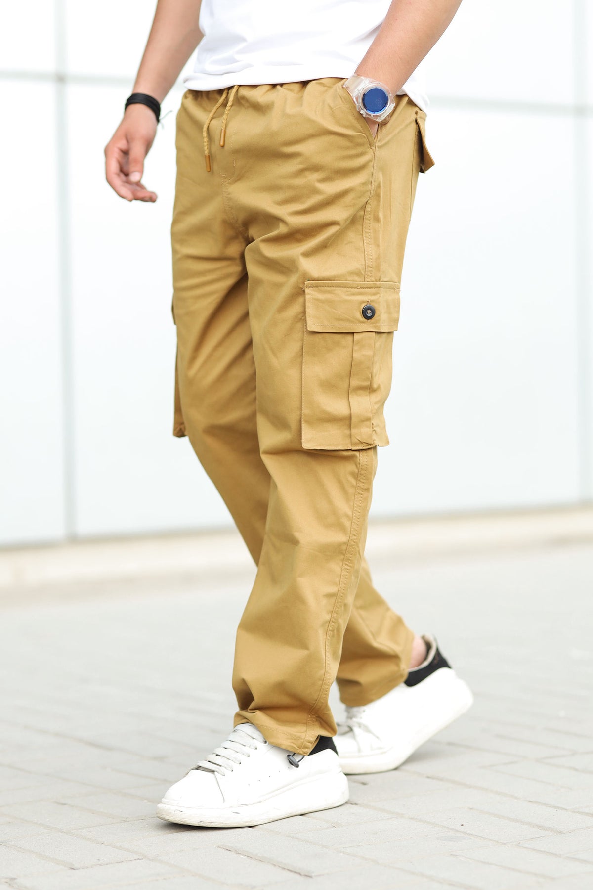 Turbo Loose Bottom Cargo Trouser In Camel