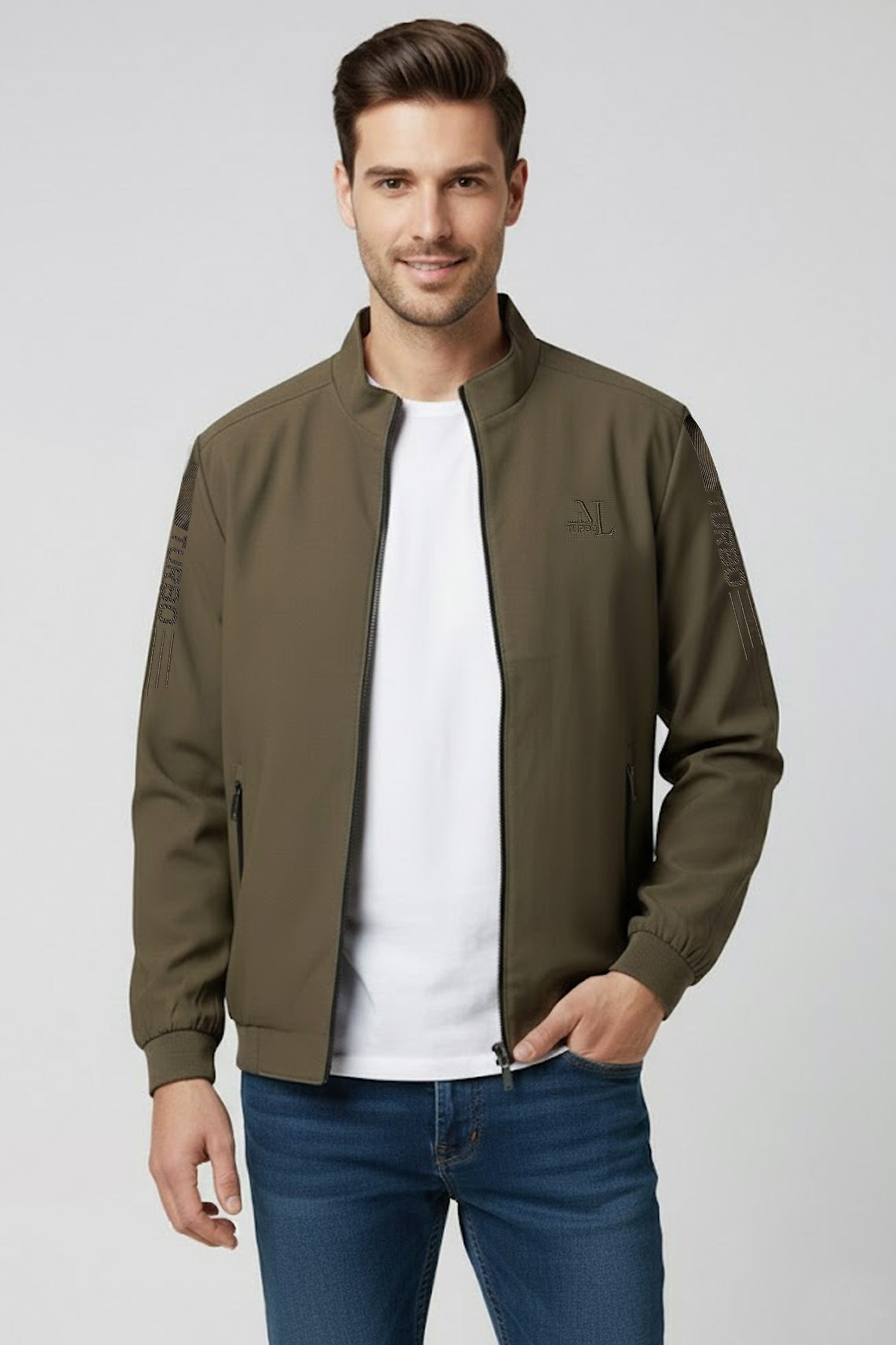 Full-Zip Bomber Imported Light Weight Jacket