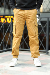 Turbo Vintage Grip Signature Imp Cotton Cargo Trouser In Camel