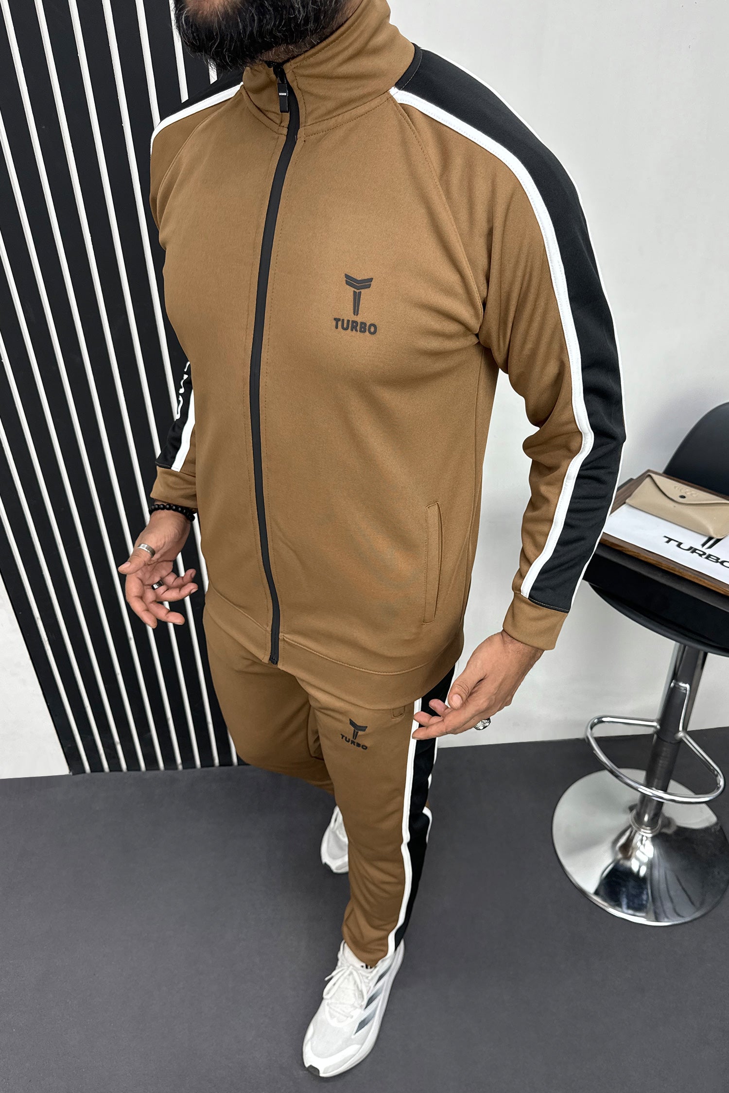 Turbo Signature Typography Men Zipper Tracksuit