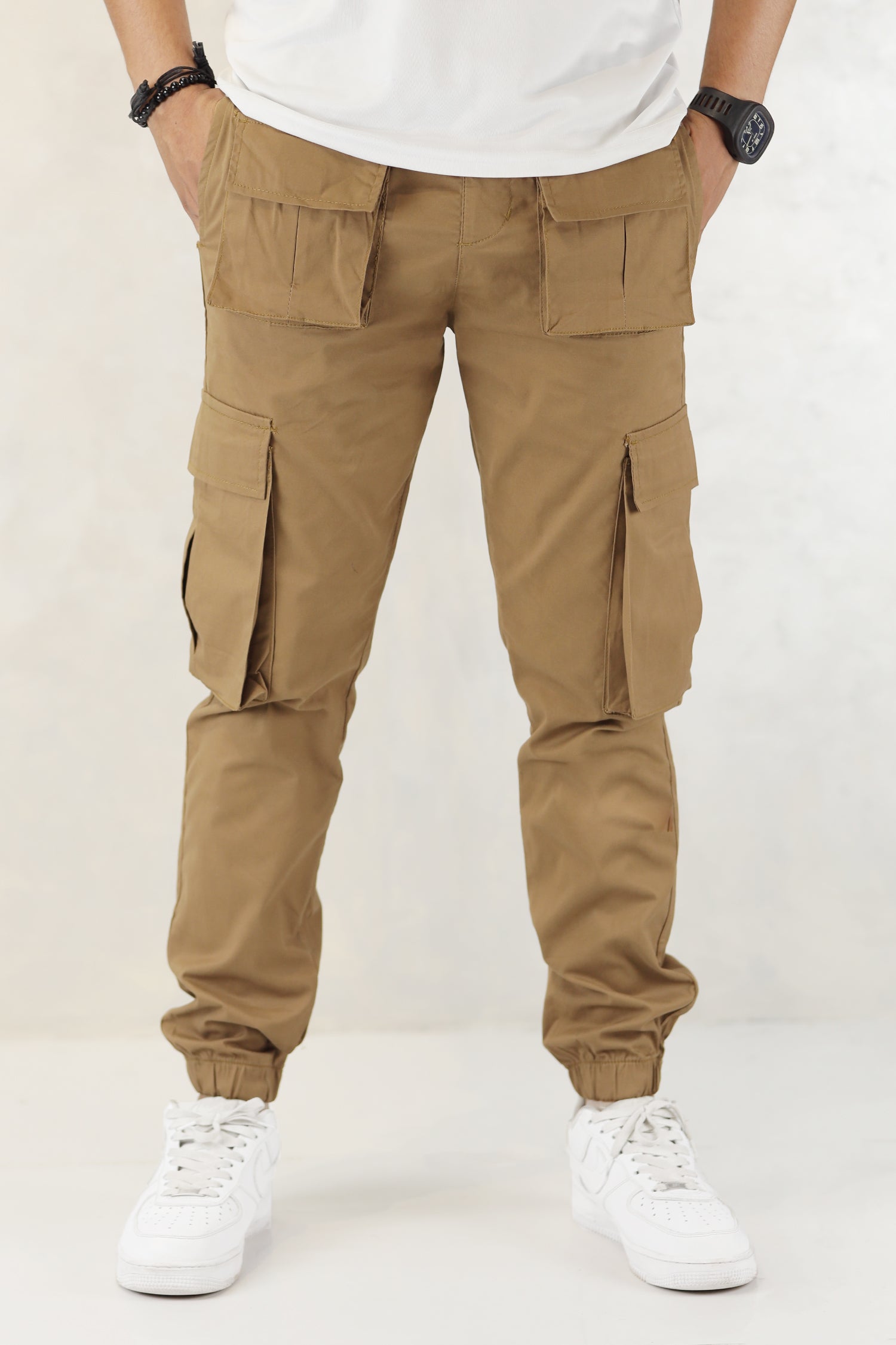 Turbo Front Pocket Style Imp Cotton Cargo Trouser In Camel