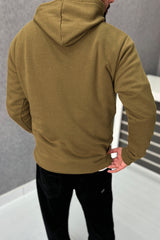 Turbo X Calfrnia Signature Typography Fleece Hoodie In Camel