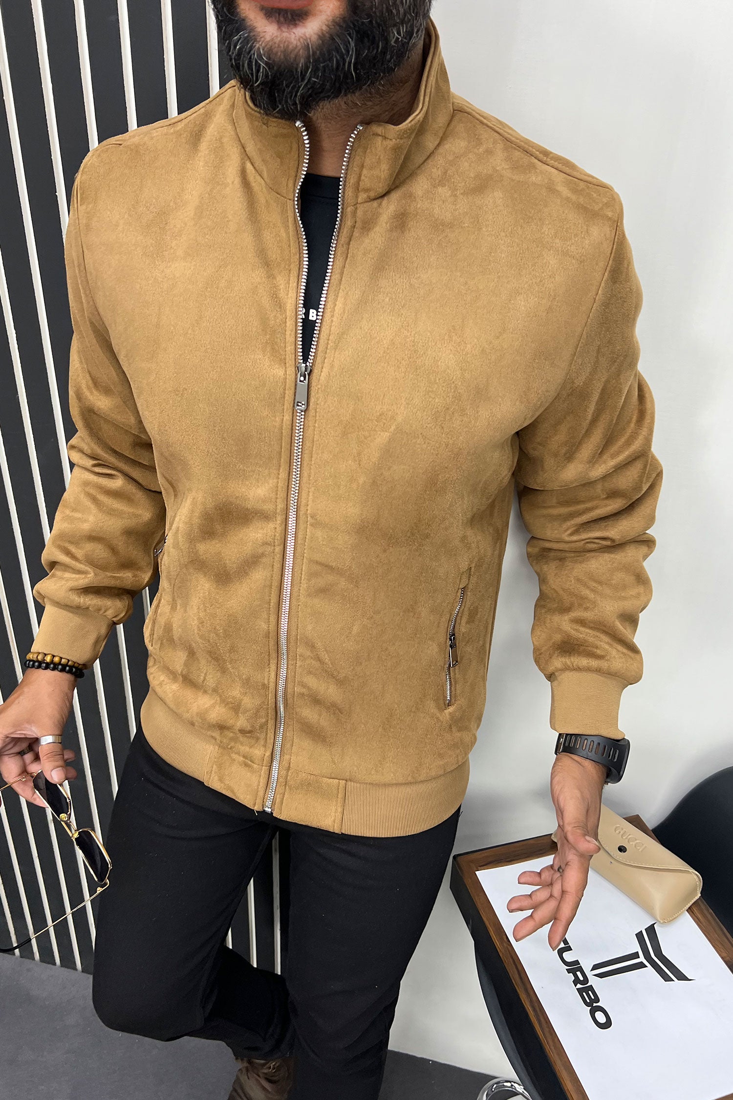 Trend in Town Zipper Men's Suede Jacket