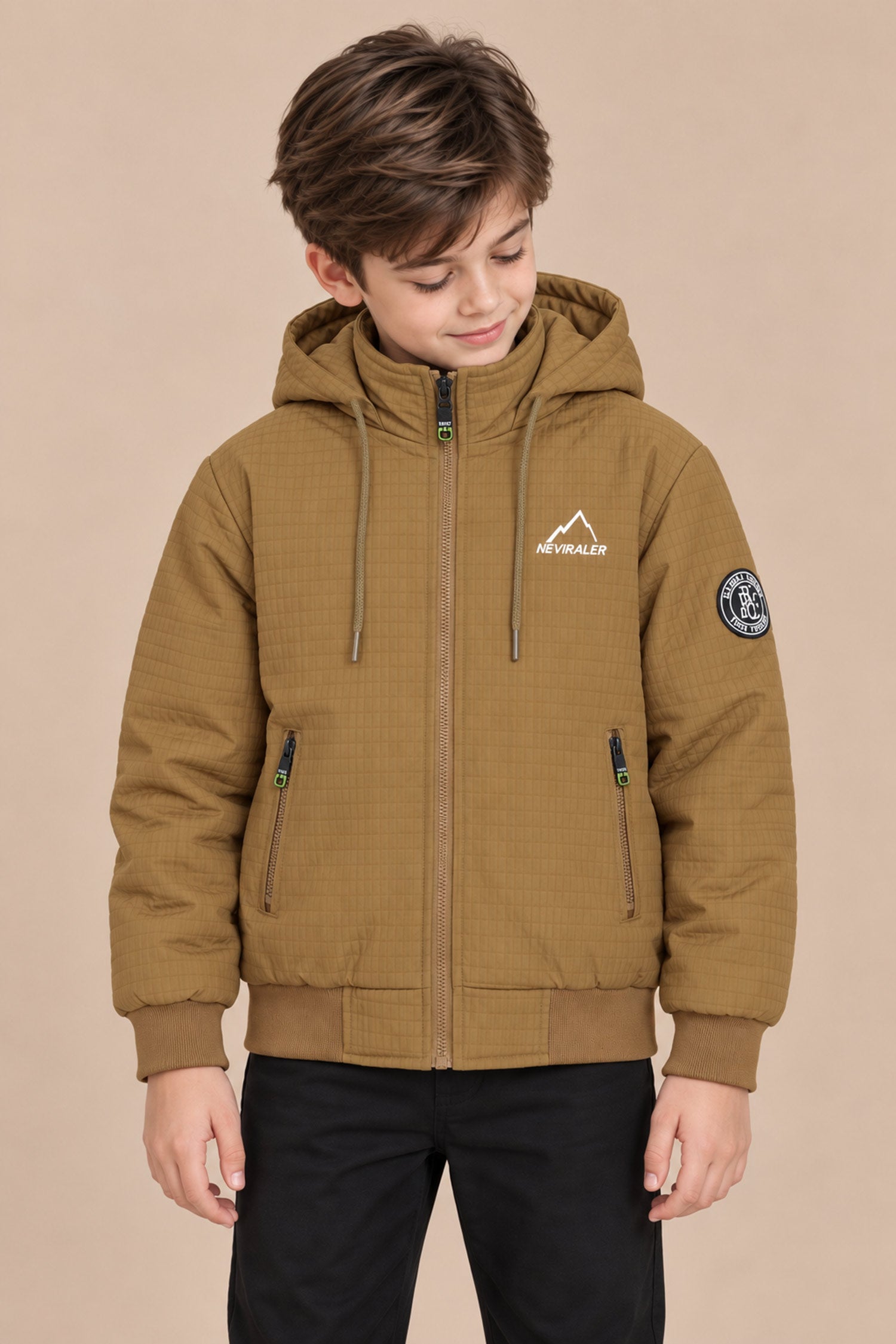Windproof Reflective Detachable Hood Imported Kid's Puffer Jacket