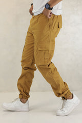 Turbo Vintage Grip Signature Imp Cotton Cargo Trouser In Camel