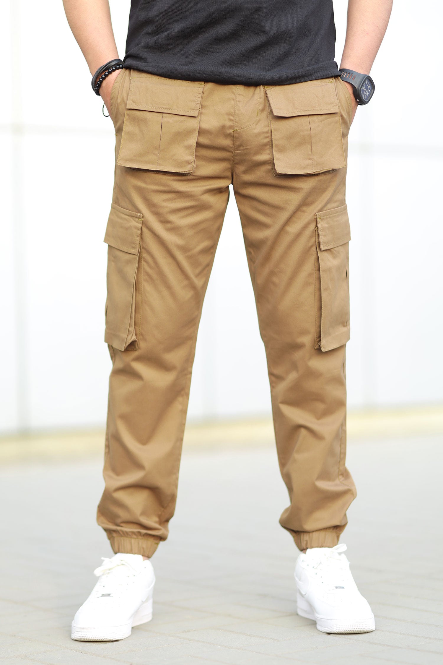 Turbo Front Pocket Style Imp Cotton Cargo Trouser In Camel