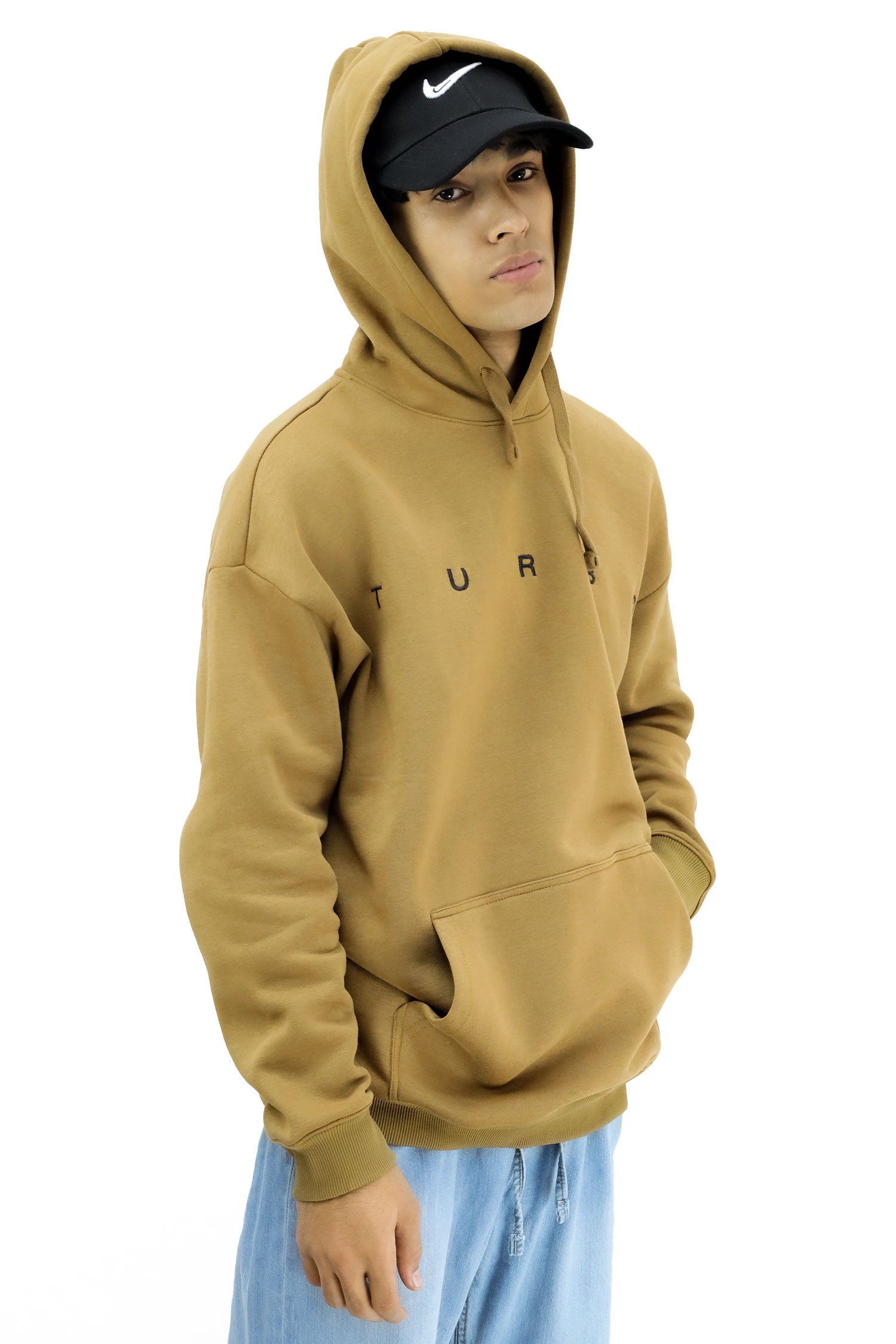 Turbo Embriodered Typography Fleece Hoodie