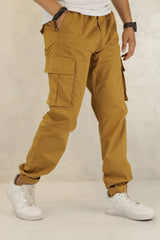Turbo Vintage Grip Signature Imp Cotton Cargo Trouser In Camel