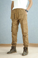 Turbo Front Pocket Style Imp Cotton Cargo Trouser In Camel