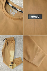 Turbo 6 Pocket Style Men Round Neck Tracksuit In Camel