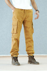 Turbo Vintage Grip Signature Imp Cotton Cargo Trouser In Camel