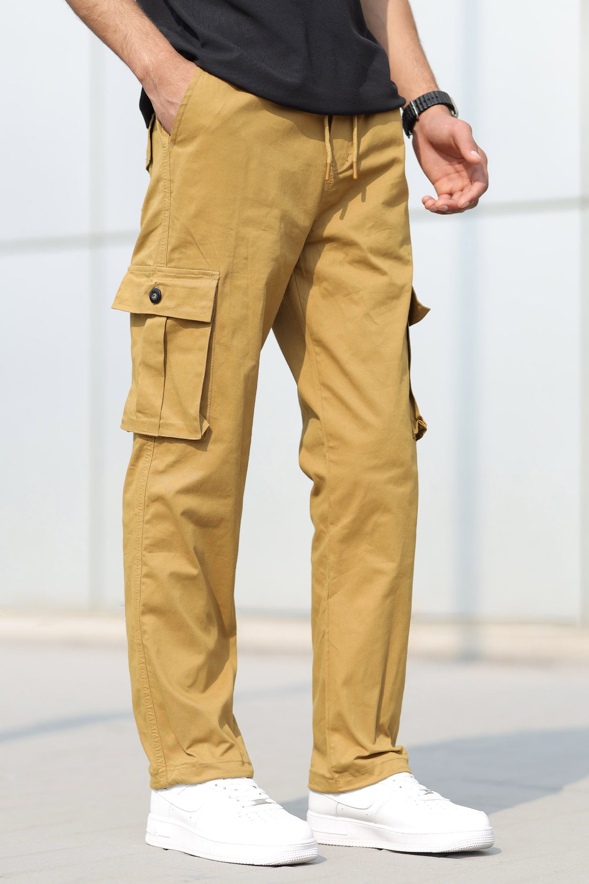 Turbo Loose Bottom Cargo Trouser In Camel