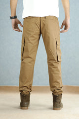 Turbo Front Pocket Style Imp Cotton Cargo Trouser In Camel