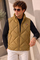 Tmy Hilfgr Diamond Quilt Imported Puffer Men's Gilet In Camel