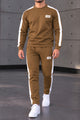 Turbo Iconic Panel Stripe Men's Co-Ord Set In Camel