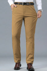 Turbo Urban Era Executive Slim Fit Cotton Pant In Camel