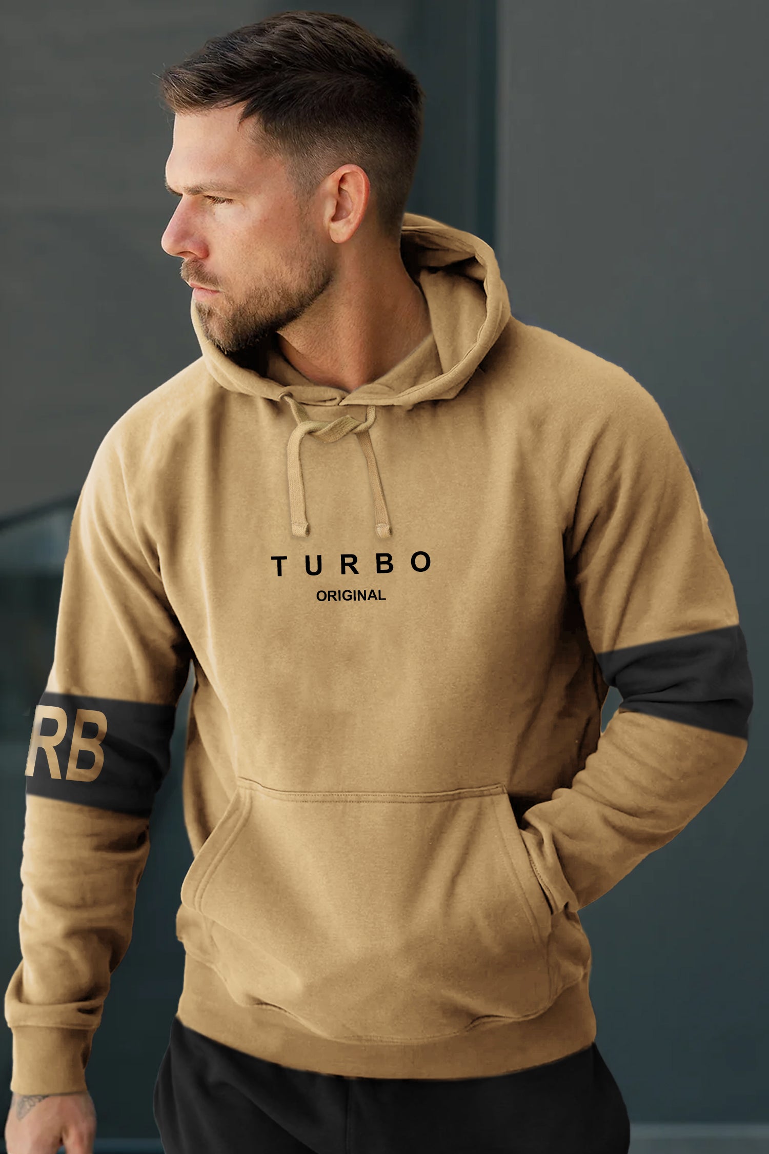 Turbo Original Elbow Writing Panel Fleece Hoodie