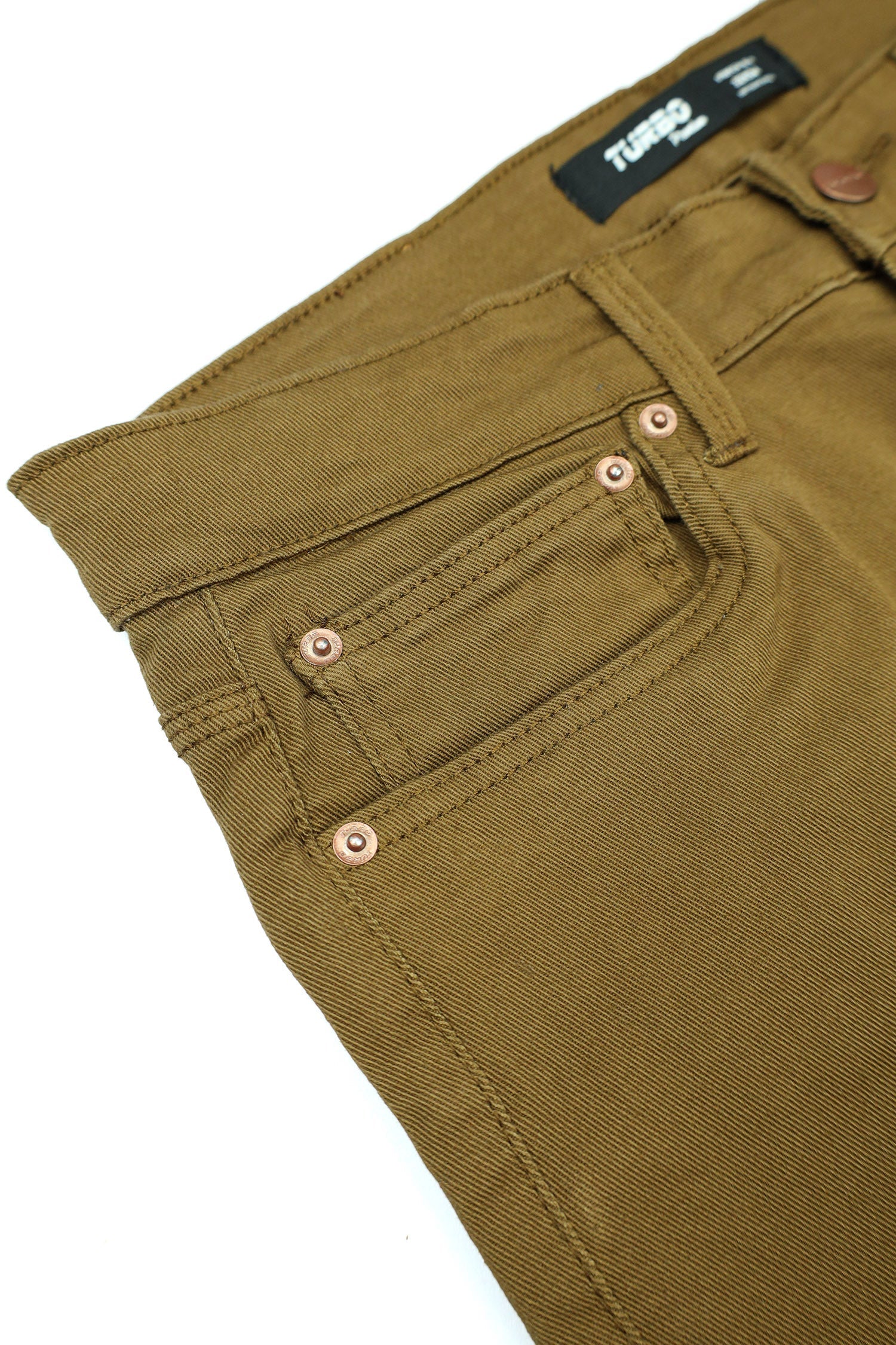 Drill Texture Men's Slim fit Cotton Pat in Camel