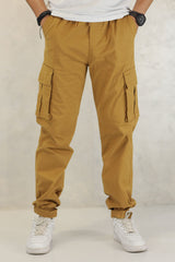 Turbo Vintage Grip Signature Imp Cotton Cargo Trouser In Camel