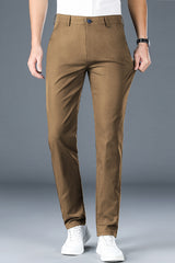 Personality Matched Slim fit Cotton Pant In Camel