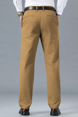 Turbo Urban Era Executive Slim Fit Cotton Pant In Camel