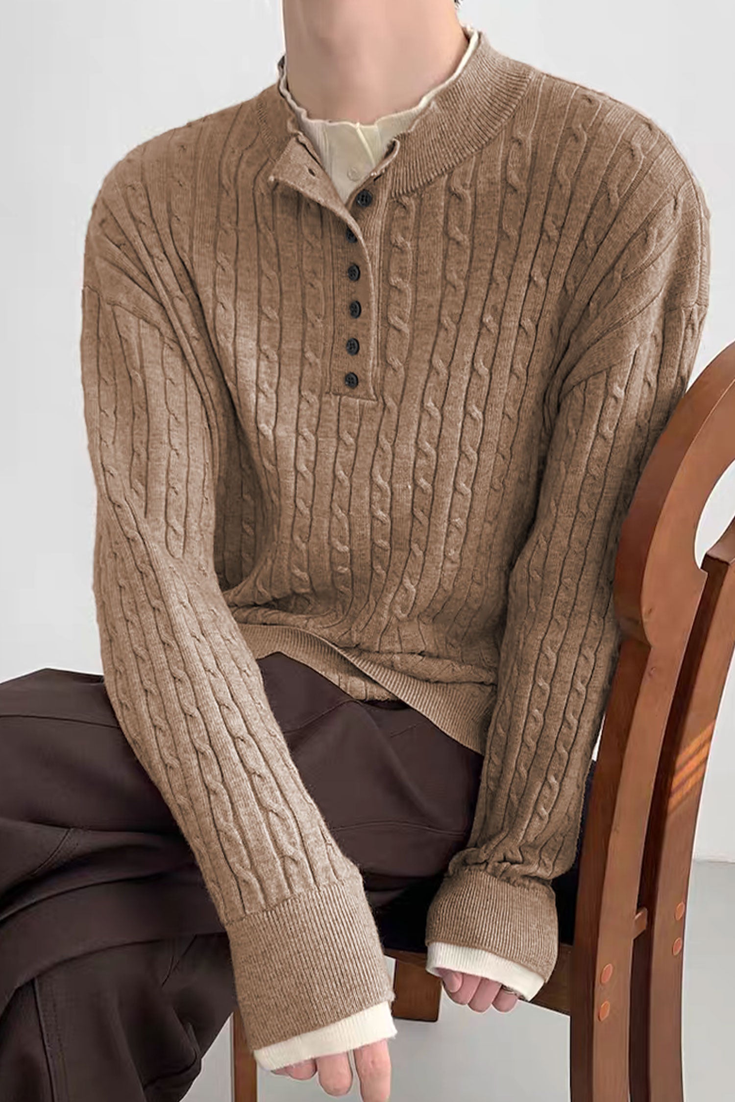 Turbo Cable Knit Jummper Imported Men's Sweater