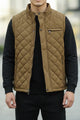Stone Quilted Imported Men's Gilet In Camel