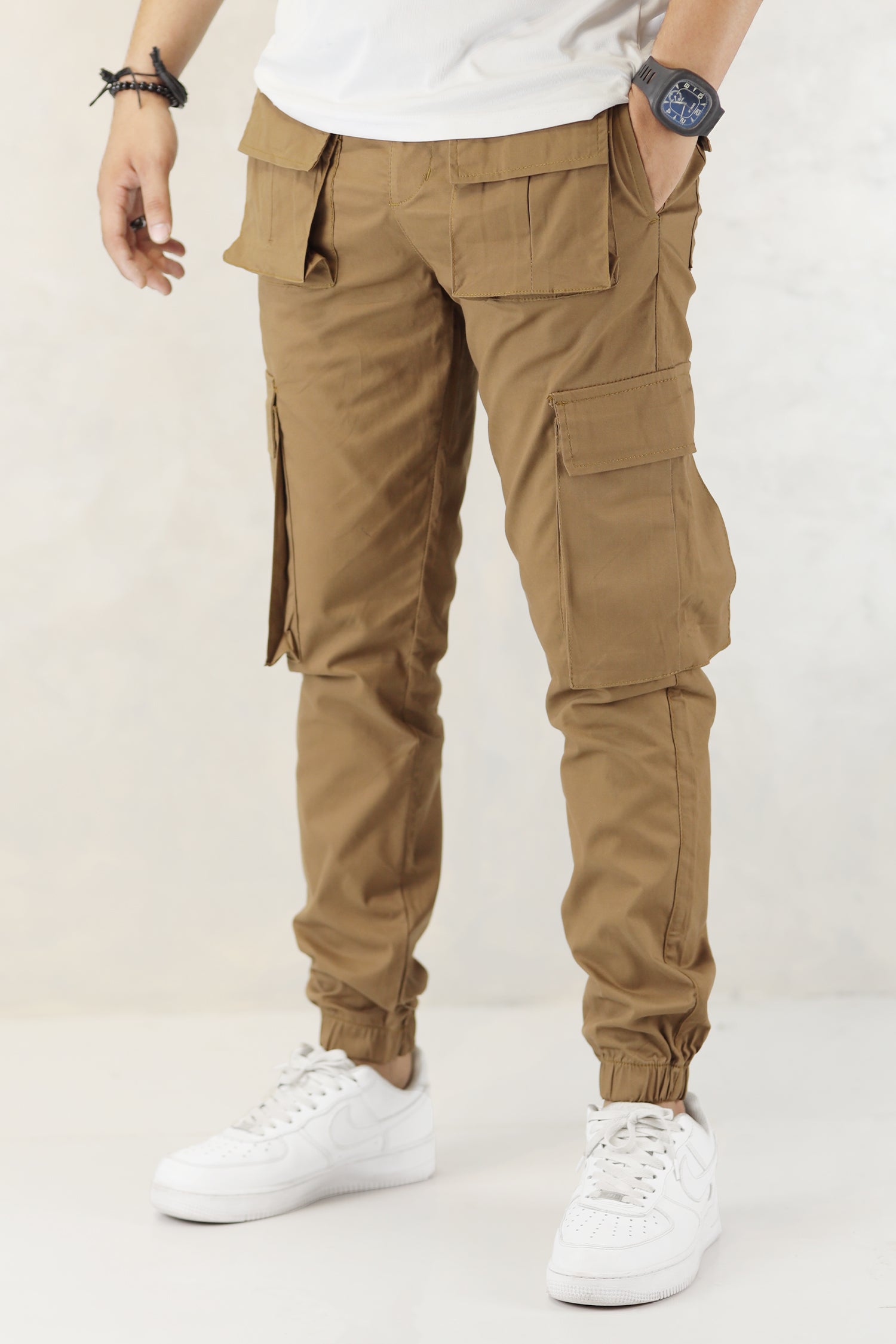 Turbo Front Pocket Style Imp Cotton Cargo Trouser In Camel