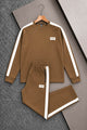 Turbo Iconic Panel Stripe Men's Co-Ord Set In Camel