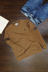 Adds Future Icon 3-Stripes Full Sleeves Sweatshirt In Camel