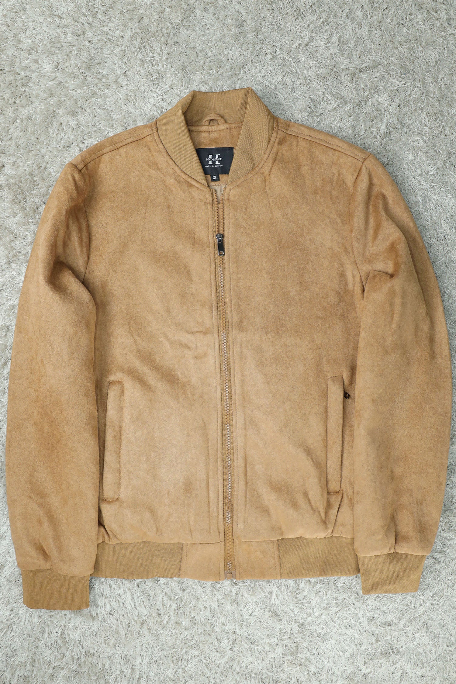 Classic-Effect Premium Zipper Men's Suede Jacket