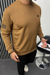 Adds Future Icon 3-Stripes Full Sleeves Sweatshirt In Camel