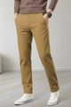 Turbo Urban Era Executive Slim Fit Cotton Pant In Camel