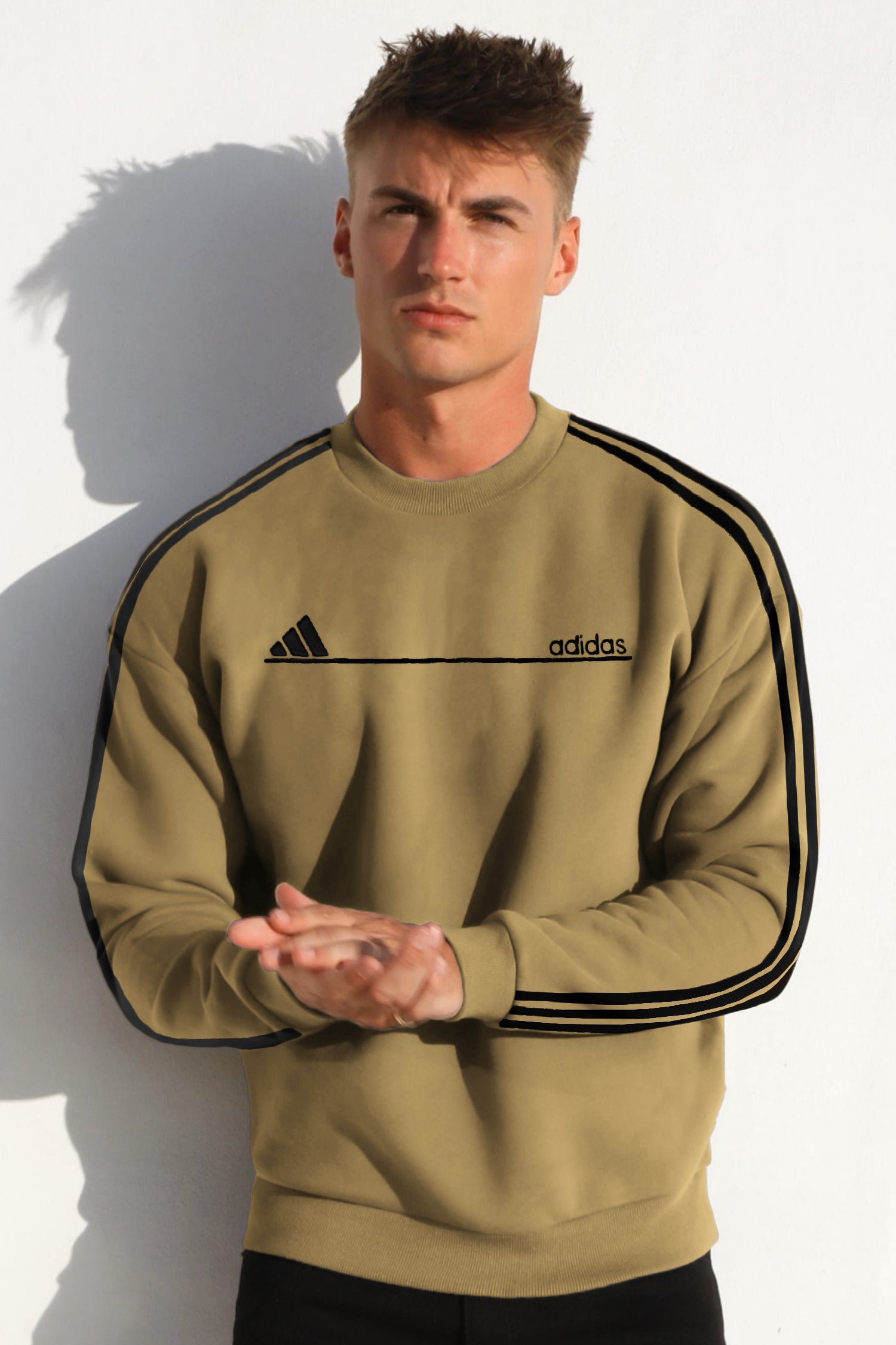 Adds Signature 3 Stripes Full Sleeves Men's Sweatshirt