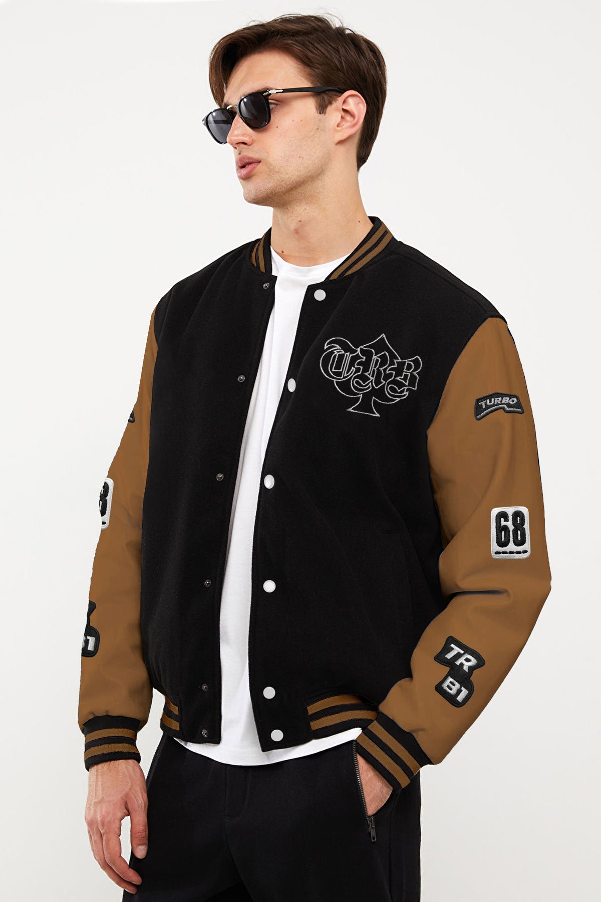 Turbo Contrast Tone Men's Varsity Jacket