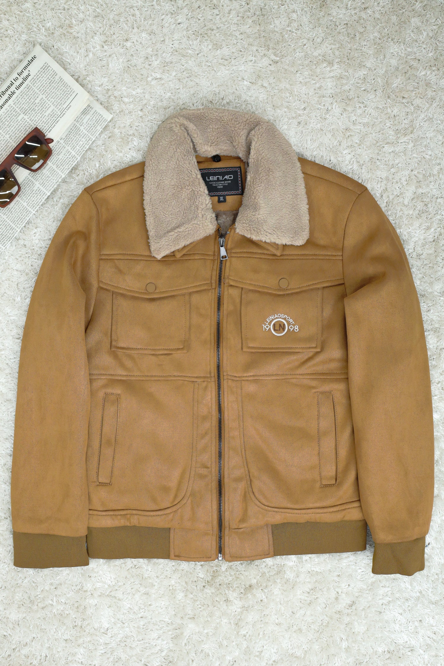 LN 1998 Classic Zipper Men's Suede Jacket