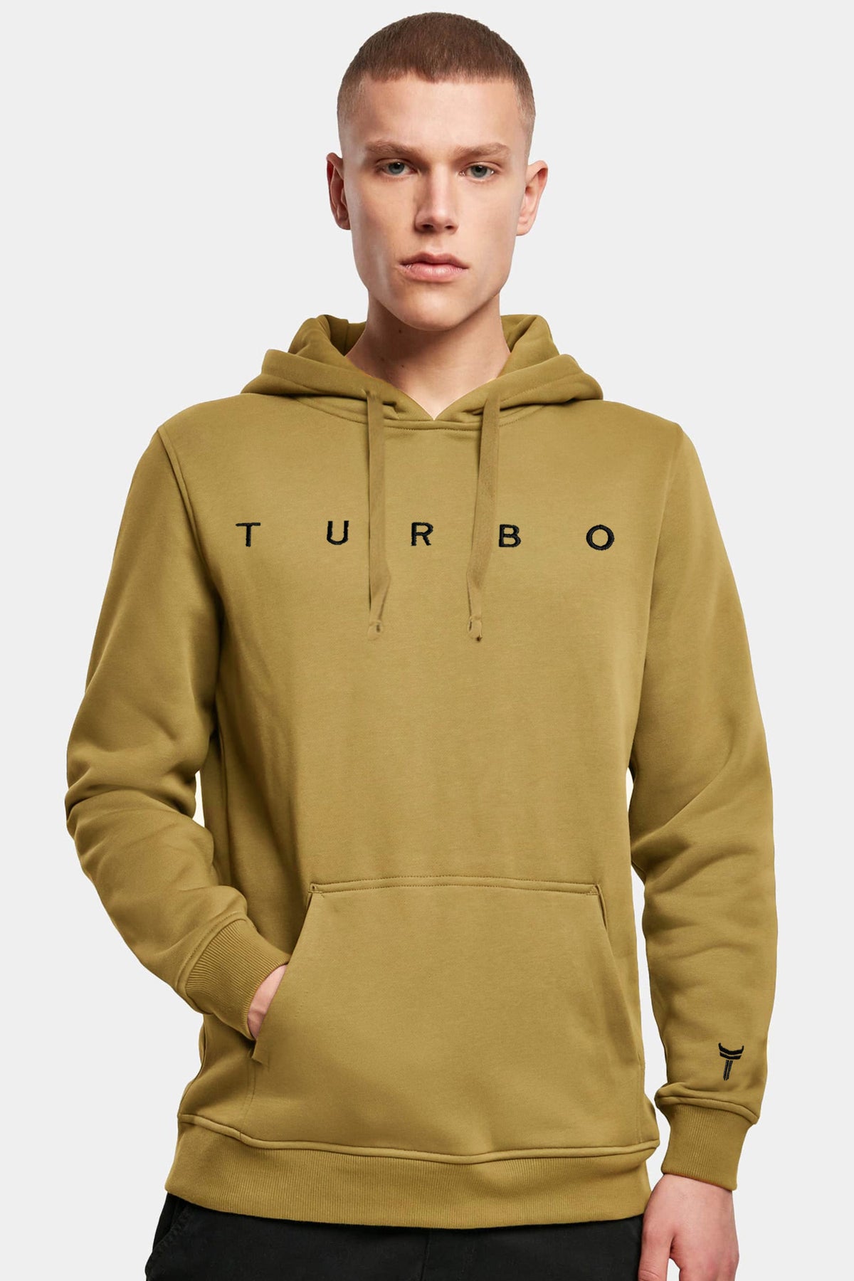 Turbo Embriodered Typography Fleece Hoodie