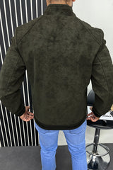 MKWL Ban Style Men's Imported Suede Leather Jacket